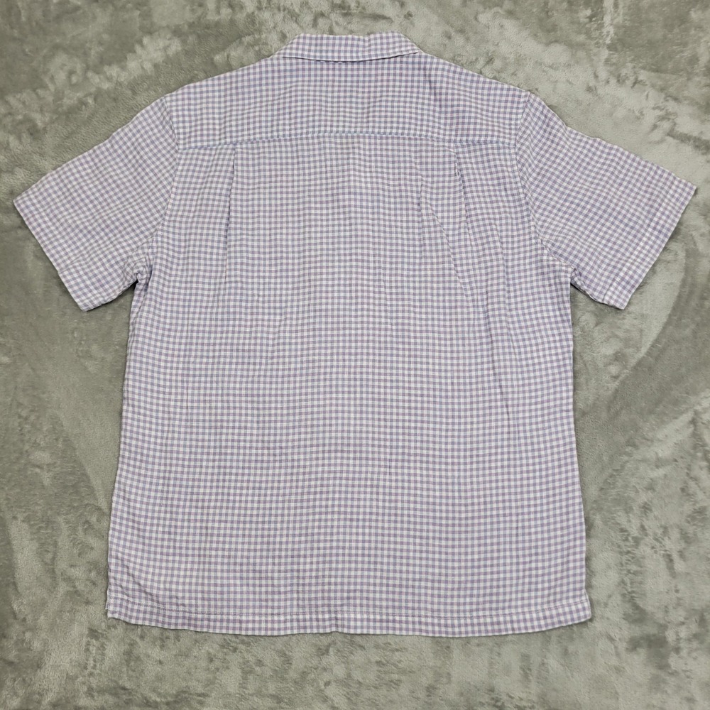 Jos A Bank Reserve Tailored Fit Shirt Mens Medium Purple Check Linen Blend (NWT) - Picture 3 of 9